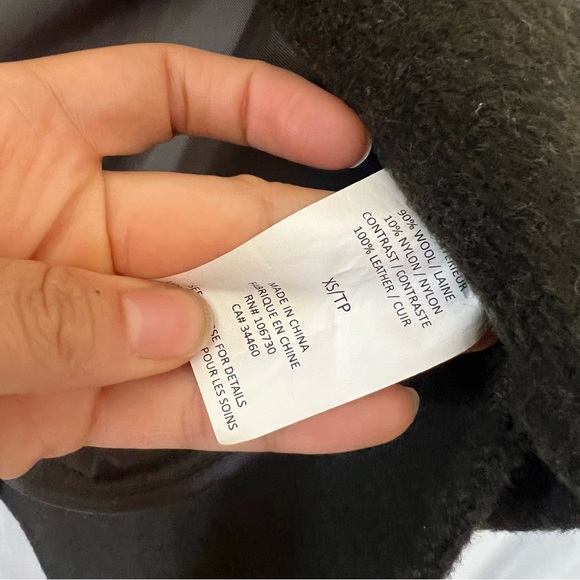 Vince Wool / Leather Green Jacket Sz XS - Picture 15 of 16